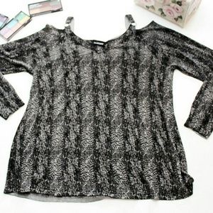 Lane Bryant Gray Cold Shoulder Sweater 18/20